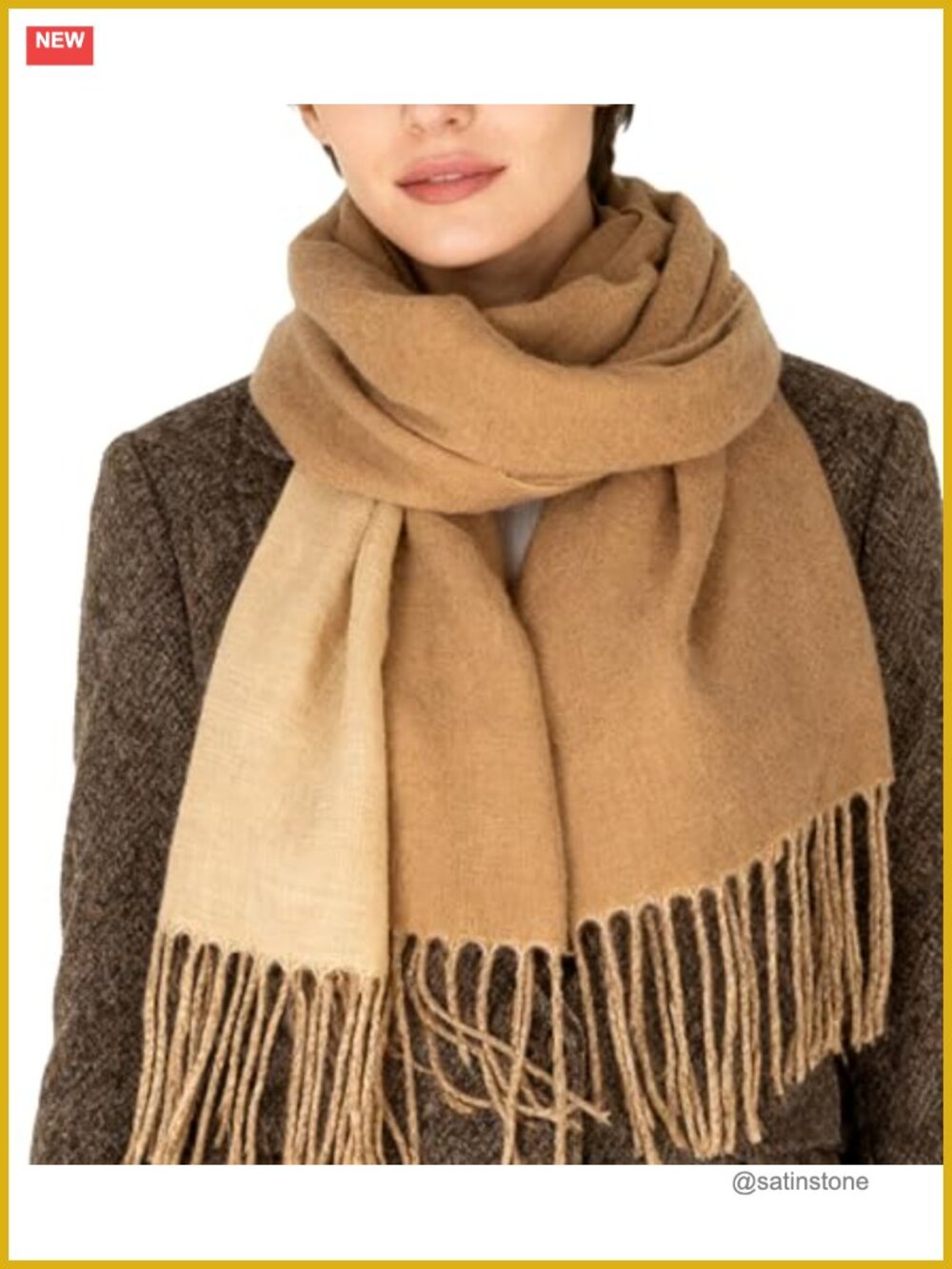 Acrylic Blend Reversible Shawl Scarf Winter Warm Long Wrap